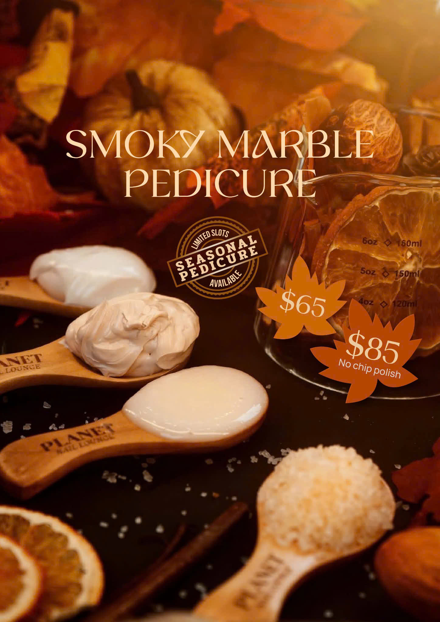 Smoky marble pedicure